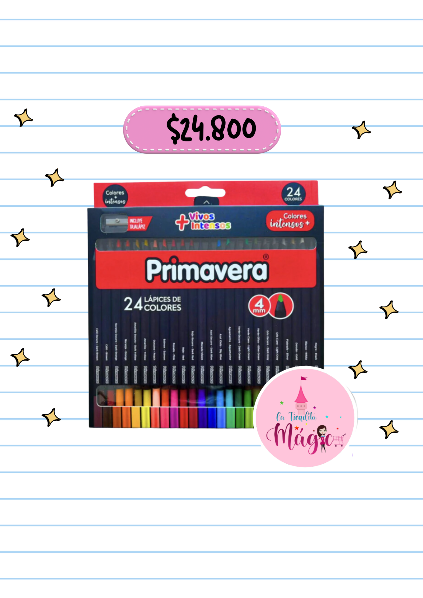 Caja Color Primavera Black X24 Unds Unipunta