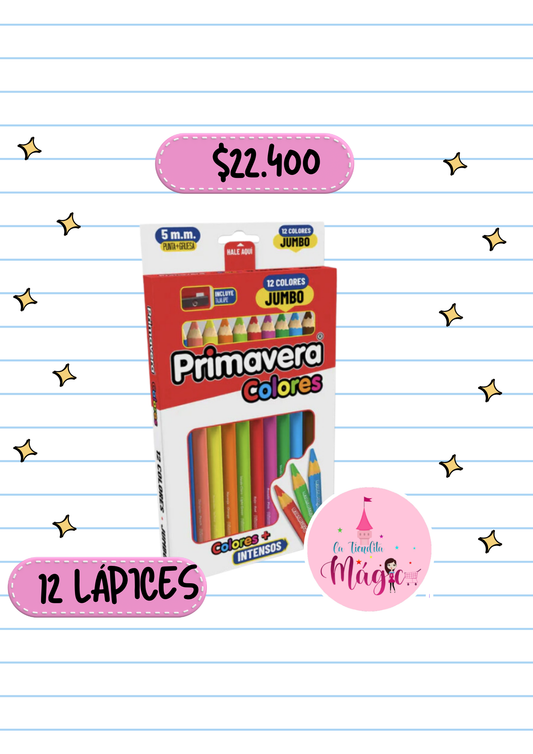 Caja Color Primavera X12 Unds Jumbo Unipunta