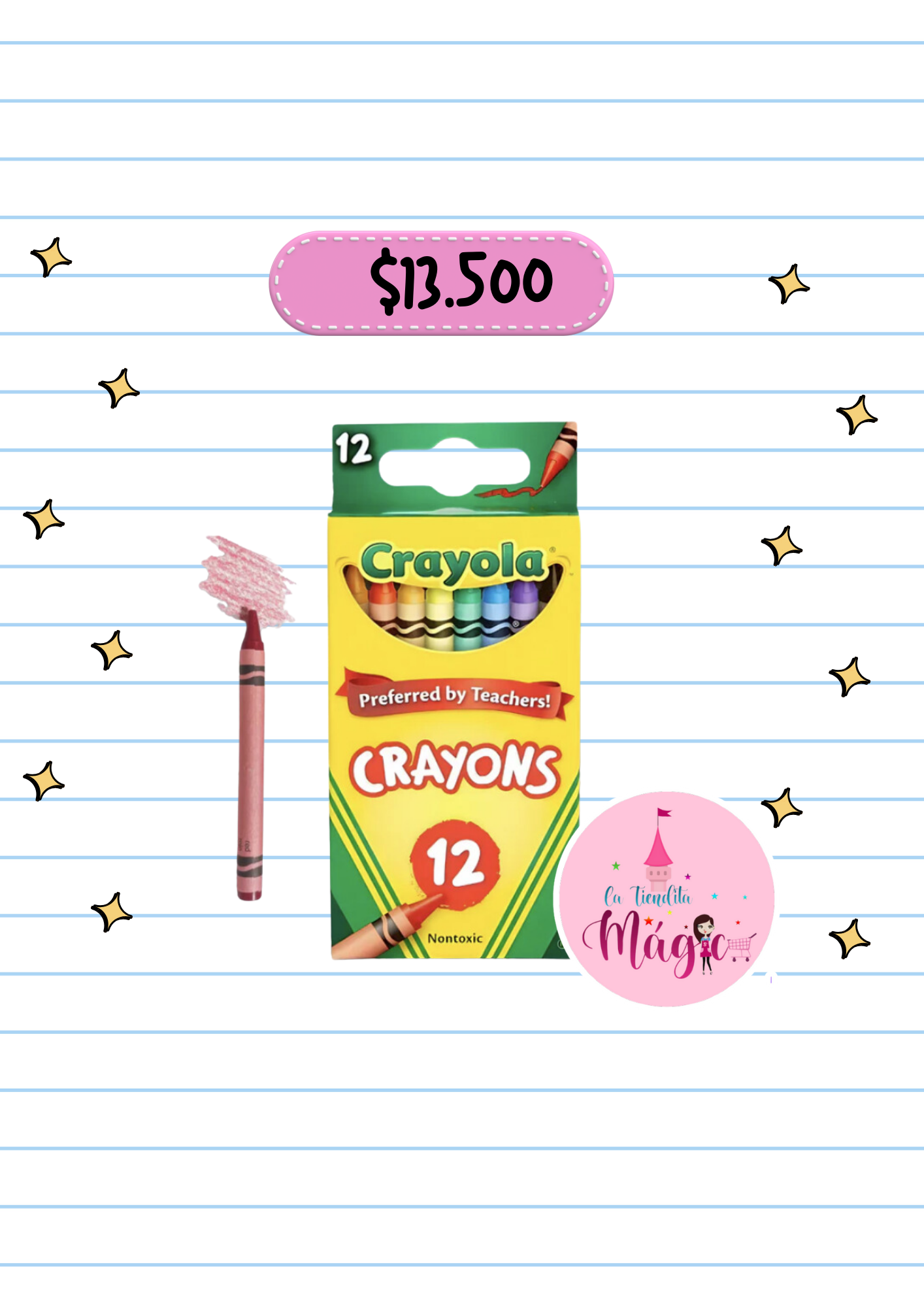 Caja De Creyon Crayola X12 Unds Delgadas Redondas