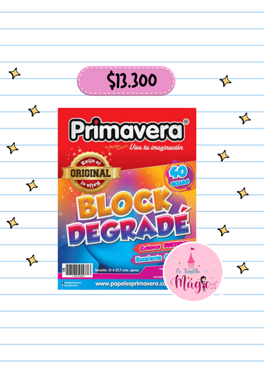 Block Papel Degrade Primavera 40 Hojas Surtidas