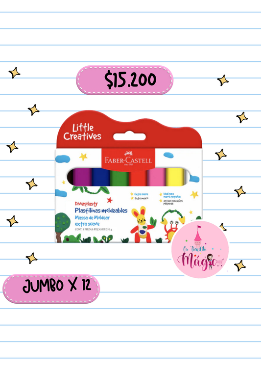 Paquete De Plastilina Faber Castell X12 Unds Jumbo (gruesa)